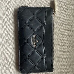 Kate Spade Black Quilted Key & Card Holder